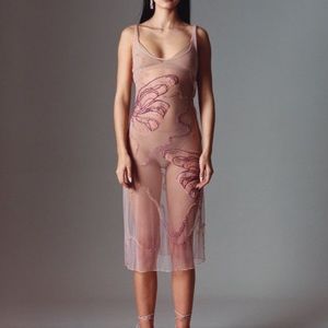Clio Peppiatt Butterfly Dress with nude slip